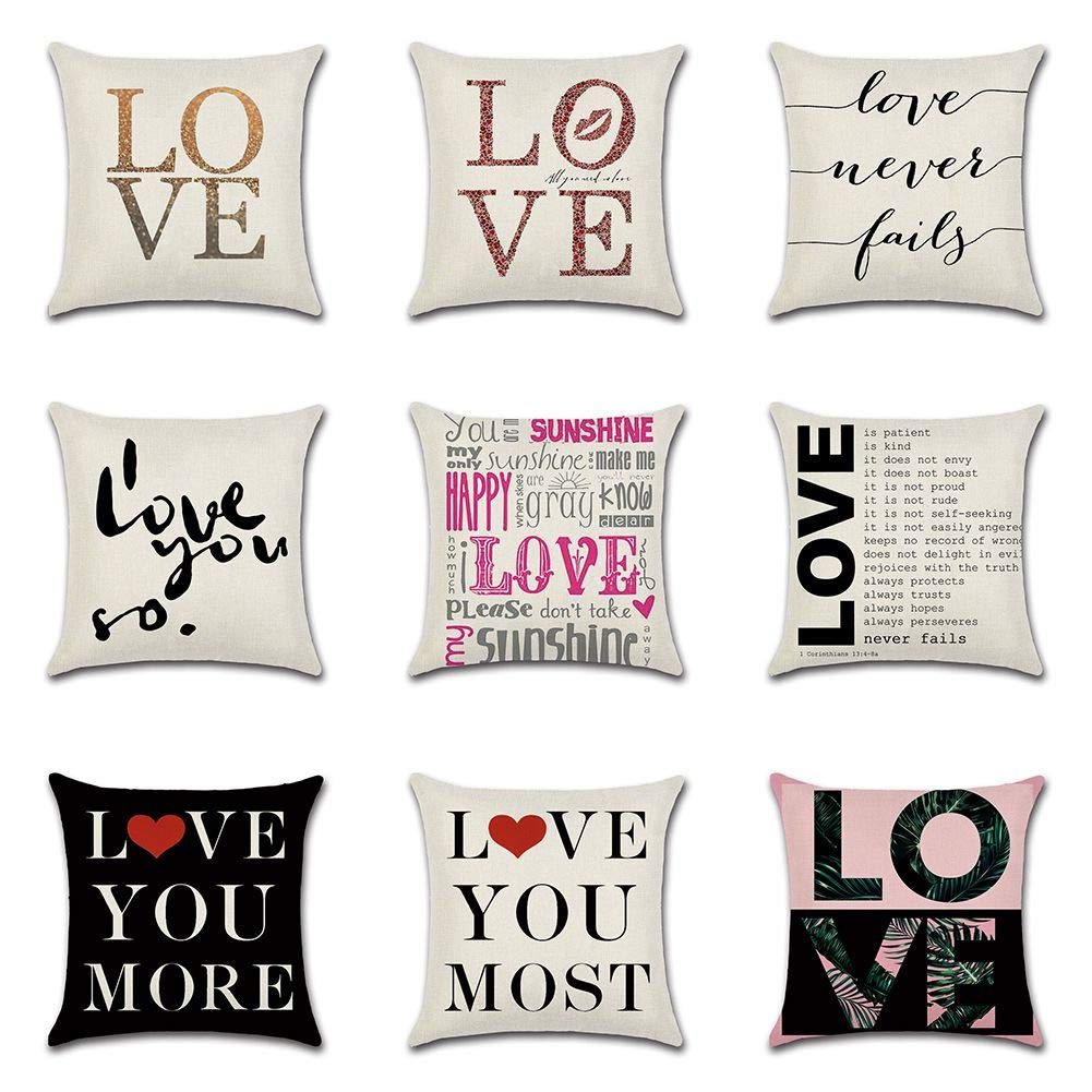 4 Pack Soft & Comfy Throw Pillow Covers for Couples - Valentine's Day Gift, Home Decor, Sofa Cushion Covers - Perfect for Living Room, Bedroom & Romantic Decor