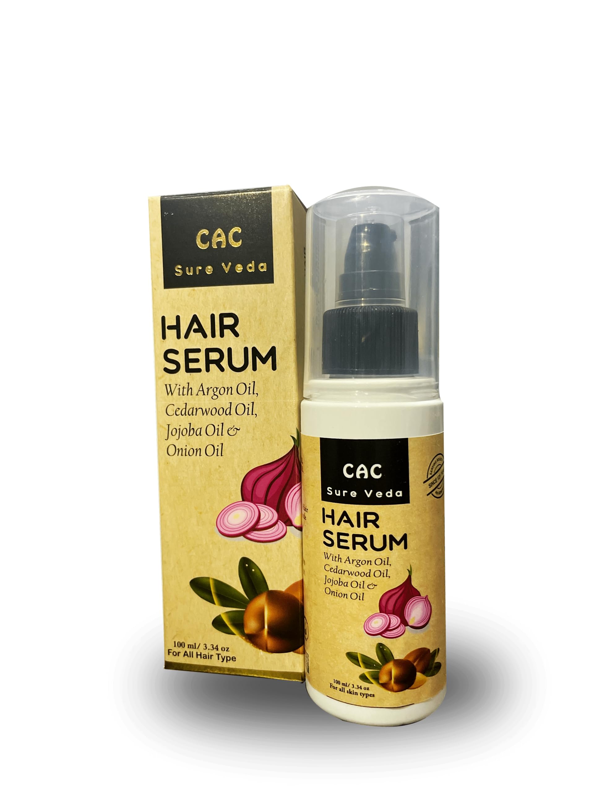 Best Hair Growth Serum with Argan Oil, Cedarwood Oil, Jojoba Oil & Onion Extract - Strengthens & Nourishes Hair for Thicker, Healthier Locks - Perfect for Daily Use & Scalp Care