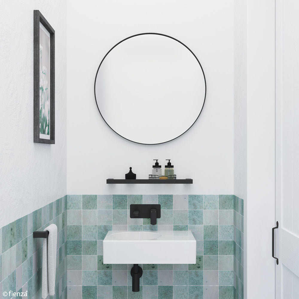 Fienza FMR80UB Urban Brass Framed Wall Mirror - 31.5 Inch Round Bathroom Vanity Mirror with Brass Frame, Perfect for Bedroom Decor, Bathroom Makeup & Entryway