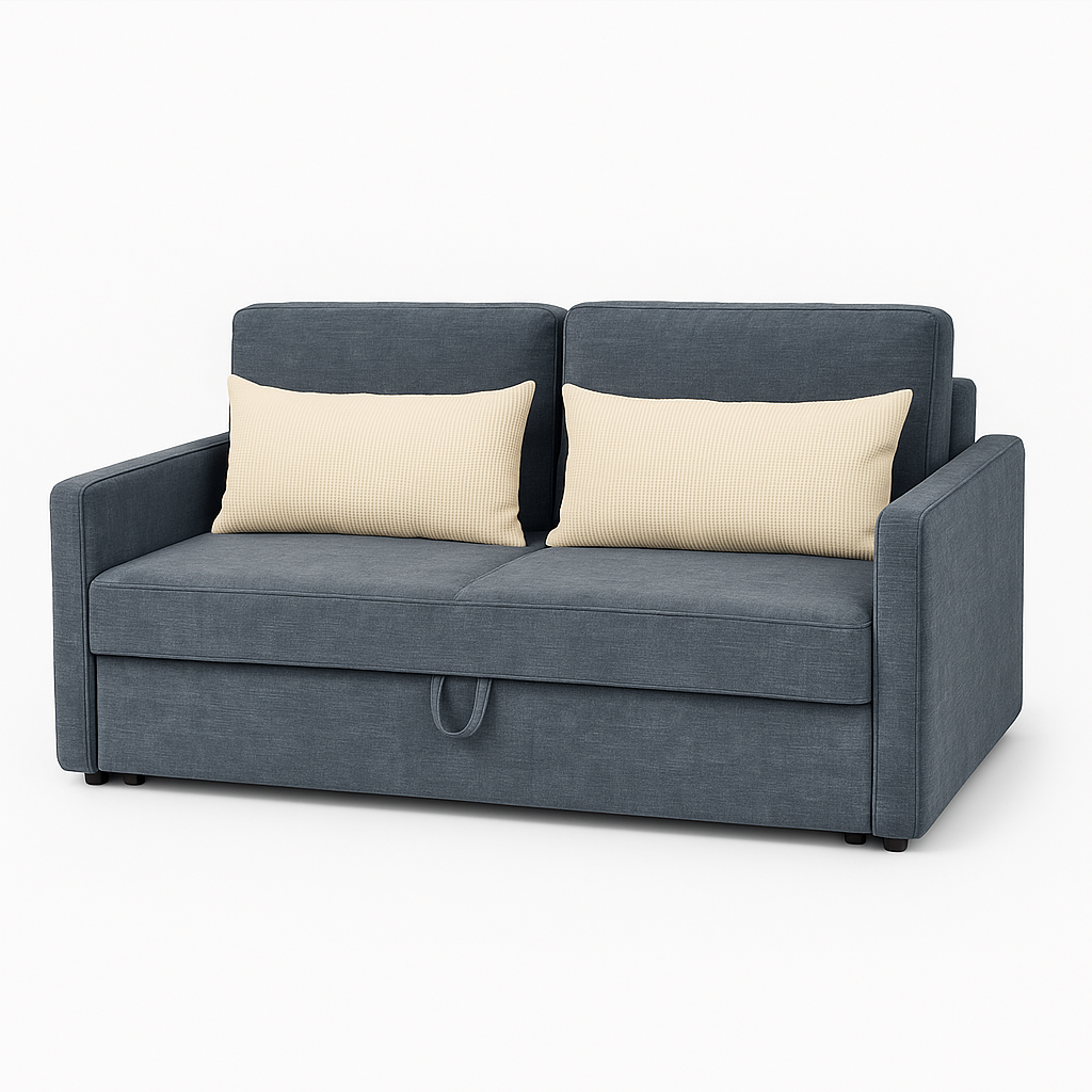 Herbey Convertible Fabric Sofa Bed - 150cm (59 Inches) for Small Spaces, Guest Room & Studio Apartments | Comfortable Sleeper Couch with Modern Design