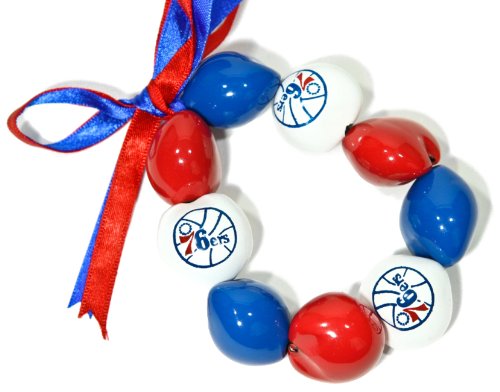 Philadelphia 76ers NBA Kukui Nut Beaded Bracelet for Men - Stylish Basketball Fan Jewelry Gift for Game Day & Sports Events