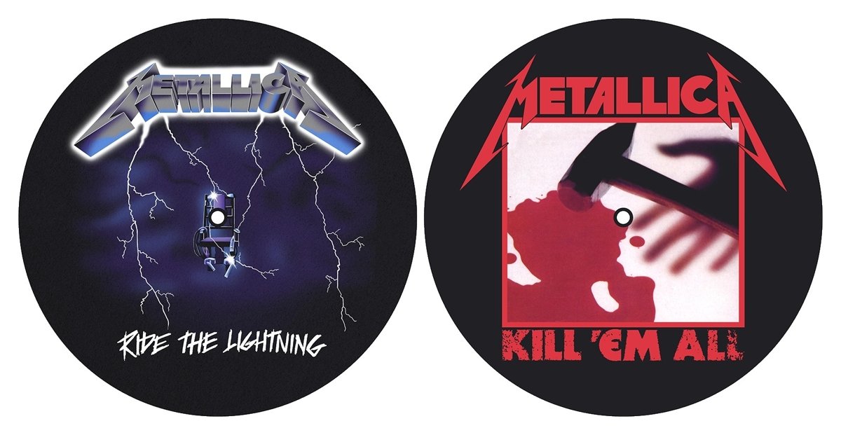 Kill Em All & Ride The Lightning Vinyl Record Slipmat - Non-Slip Turntable Mat for Metallica Fans - Perfect for DJs, Record Collectors & Music Enthusiasts