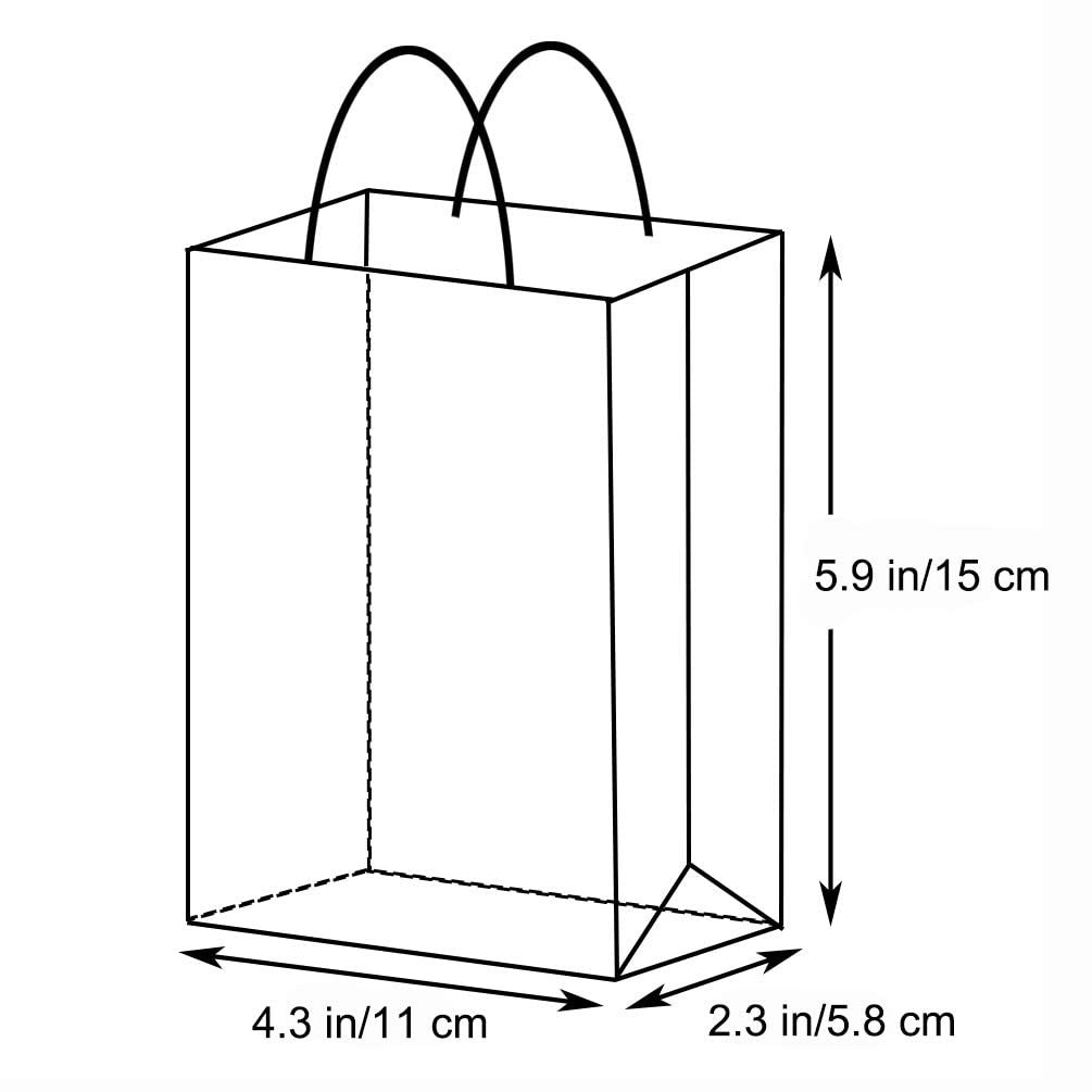 AZOWA Mini Small Kraft Paper Gift Bags with Handles - 4 x 2.4 x 6 Inches, Red, 25 Pack - Perfect for Party Favors, Wedding Gifts, and Retail Packaging