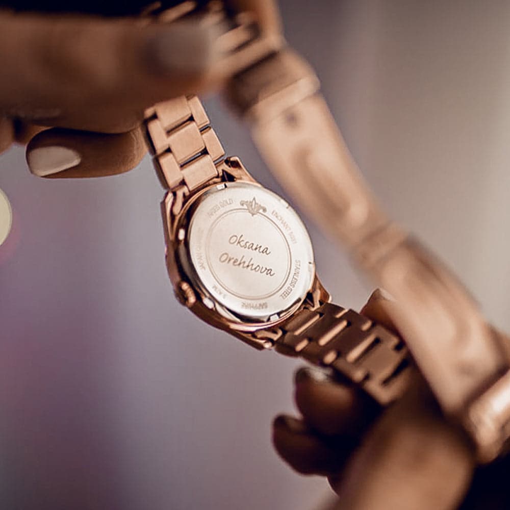 ARIES GOLD ENCHANT LIBERTY Rose Gold Stainless Steel Women's Watch L 5031 RG BK - Elegant Timepiece for Business, Party & Everyday Wear
