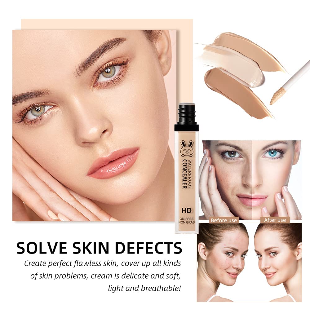 ME NOW HD Oil-Free Non-Greasy Waterproof Liquid Concealer | Matte Long-Lasting Face Concealer for Flawless Coverage | Perfect for Daily Wear, Special Occasions & Photo Shoots (Medium)