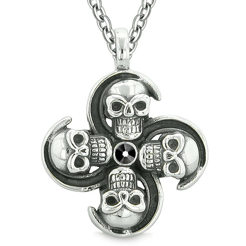 Supernatural Skull Crystal Pendant Necklace - Magic Protection Amulet with Nature Powers for Spiritual Healing & Energy Balance | Perfect for Meditation, Wiccan Rituals & Gothic Fashion Accessories