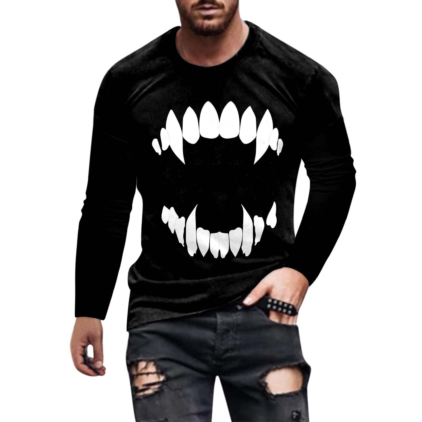 XXBR Men's Long Sleeve Military T-Shirt - 3D Digital Printed Retro Fire Design Workout Athletic Tee for Fall - Perfect for Gym, Outdoor Activities & Casual Wear
