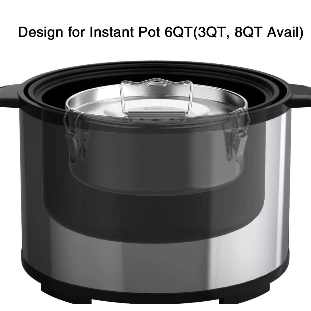 Stainless Steel Flan Pan with Lid - 6 Quart Flan Mold for Instant Pot, Perfect for Baking Custard, Cheesecake & Desserts at Home