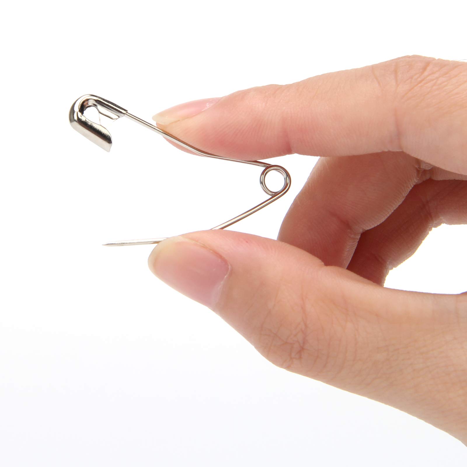 120 Pieces 38mm Curved Safety Pins - Nickel-Plated Steel Quilting Basting Pins with 2 Plastic Storage Cases | Perfect for Sewing, Fabric Crafts, Quilting & DIY Projects