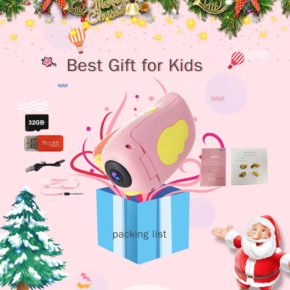 Kids Digital Camera 10MP 1080P - Rechargeable Shockproof Video Recorder with 32GB SD Card for Boys & Girls - Perfect for Travel & Outdoor Adventures