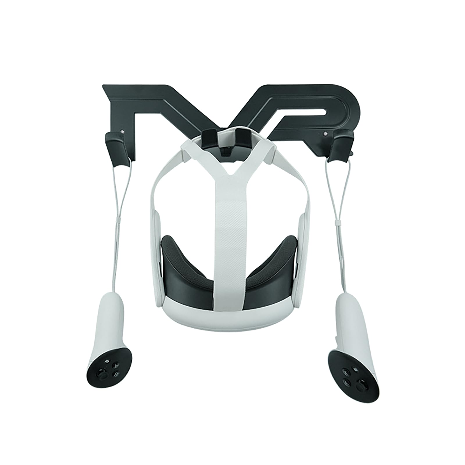 Universal VR Headset Wall Mount Holder for Meta Quest 1/2/3, Pico 4, Valve Index - Black | Space-Saving VR Storage Solution for Gaming Room & Living Room