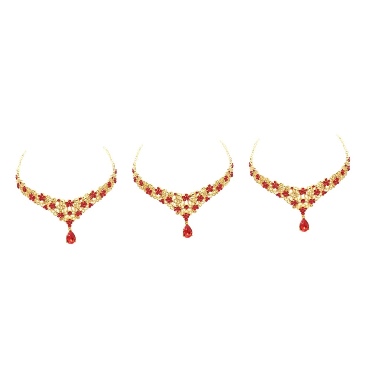 FRCOLOR 3 Pcs Crystal Bridal Head Chain Jewelry Set - Women's Wedding Forehead Headband, Hair Comb & Frontlet for Bride - Perfect for Weddings, Parties, and Special Occasions