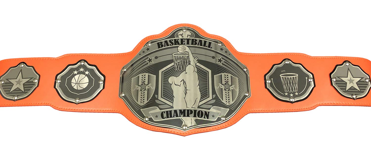 Custom Championship Basketball Trophy Belt - Personalized Text & Colors - Fast 2-Day Production - Perfect for NBA Playoffs, Sports Awards & Team Celebrations