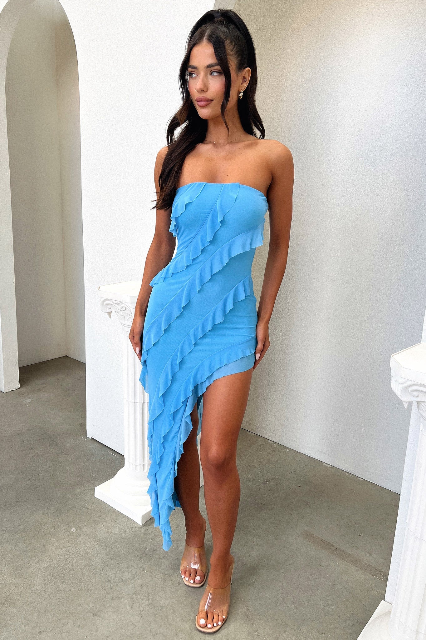 J'adore Women's Blue Floral Summer Dress - Elegant Flowy Maxi Dress for Beach, Party & Casual Wear