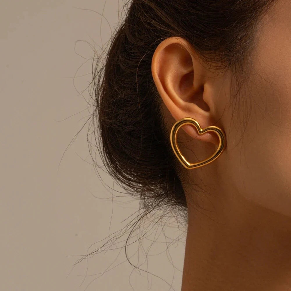 Heart Me Earrings - Gold Plated Dainty Stud Earrings for Women, Perfect for Valentine's Day, Anniversary Gifts & Everyday Wear