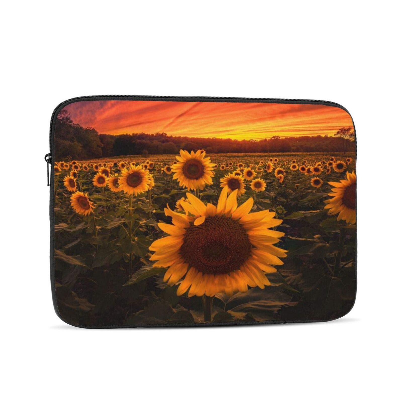 15 Inch Waterproof Laptop Sleeve Case for MacBook/Notebook - Sunflower Pattern Protective Cover with Carrying Handle, Perfect for Work, School & Travel