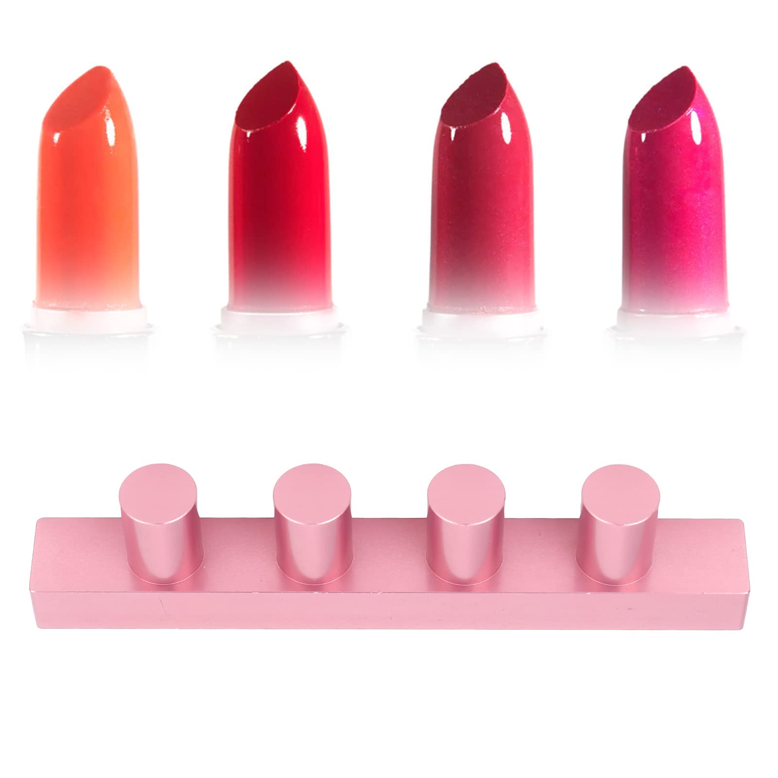 4 Hole Lipstick Press Mold - Aluminum High Gloss DIY Lipstick Making Kit for Handmade Lipstick & Lip Balm Creation - Perfect for Home Beauty Crafts, Small Business & Cosmetics DIY Projects