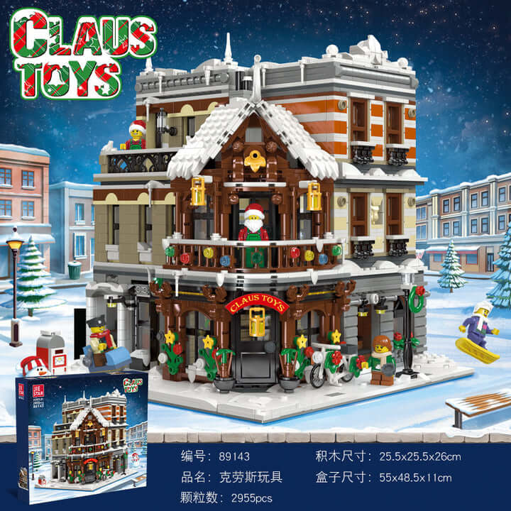 JIE STAR 89143 Claus Toys Building Blocks Set - 2955pcs Christmas Themed DIY Bricks for Kids & Adults - Perfect for Holiday Gifts, Family Bonding & Creative Play