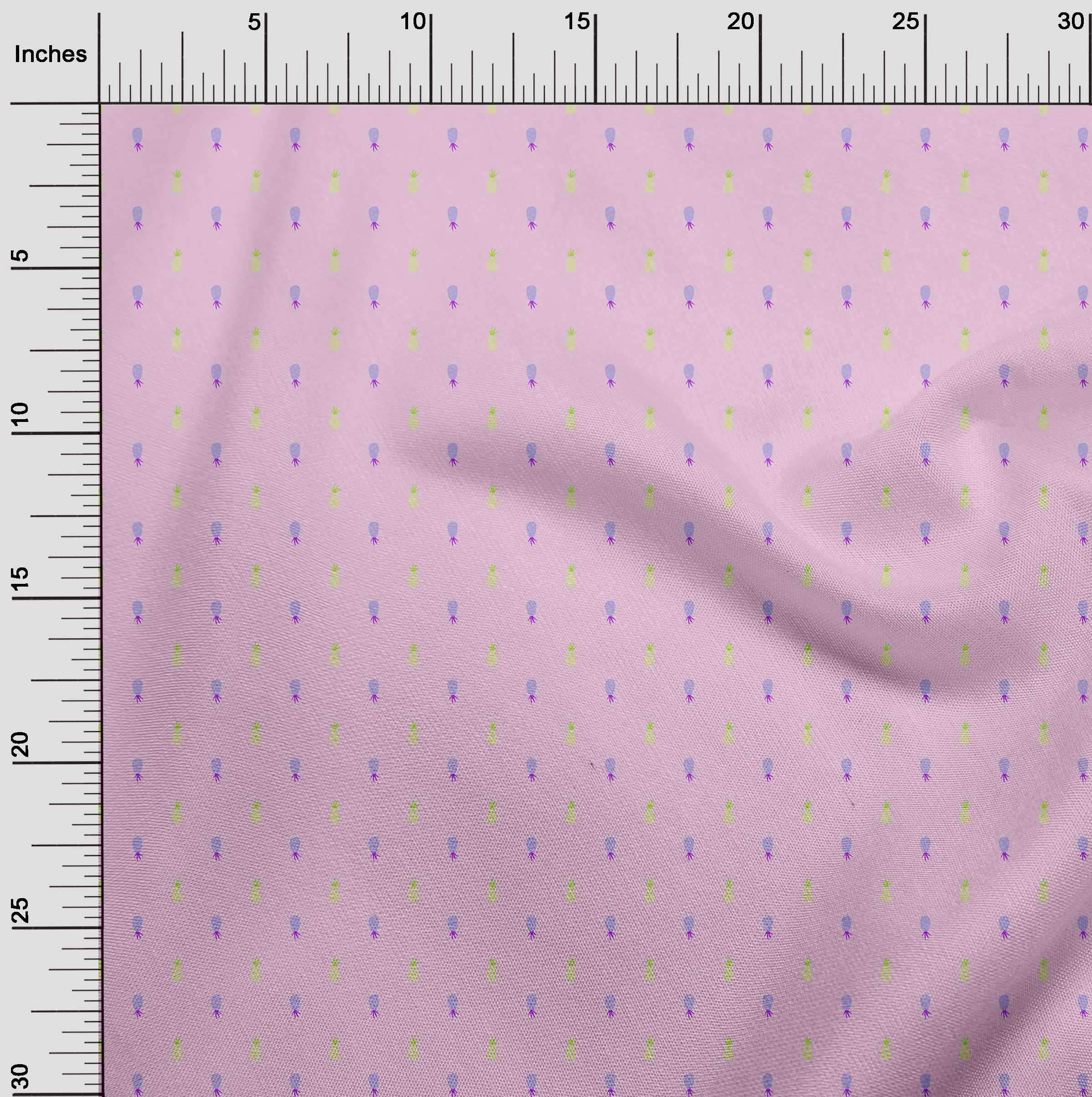 Premium Cotton Poplin Fabric - Light Pink Pineapple Print, 42 Inches Wide by The Yard | Perfect for DIY Dresses, Skirts & Summer Fashion Projects
