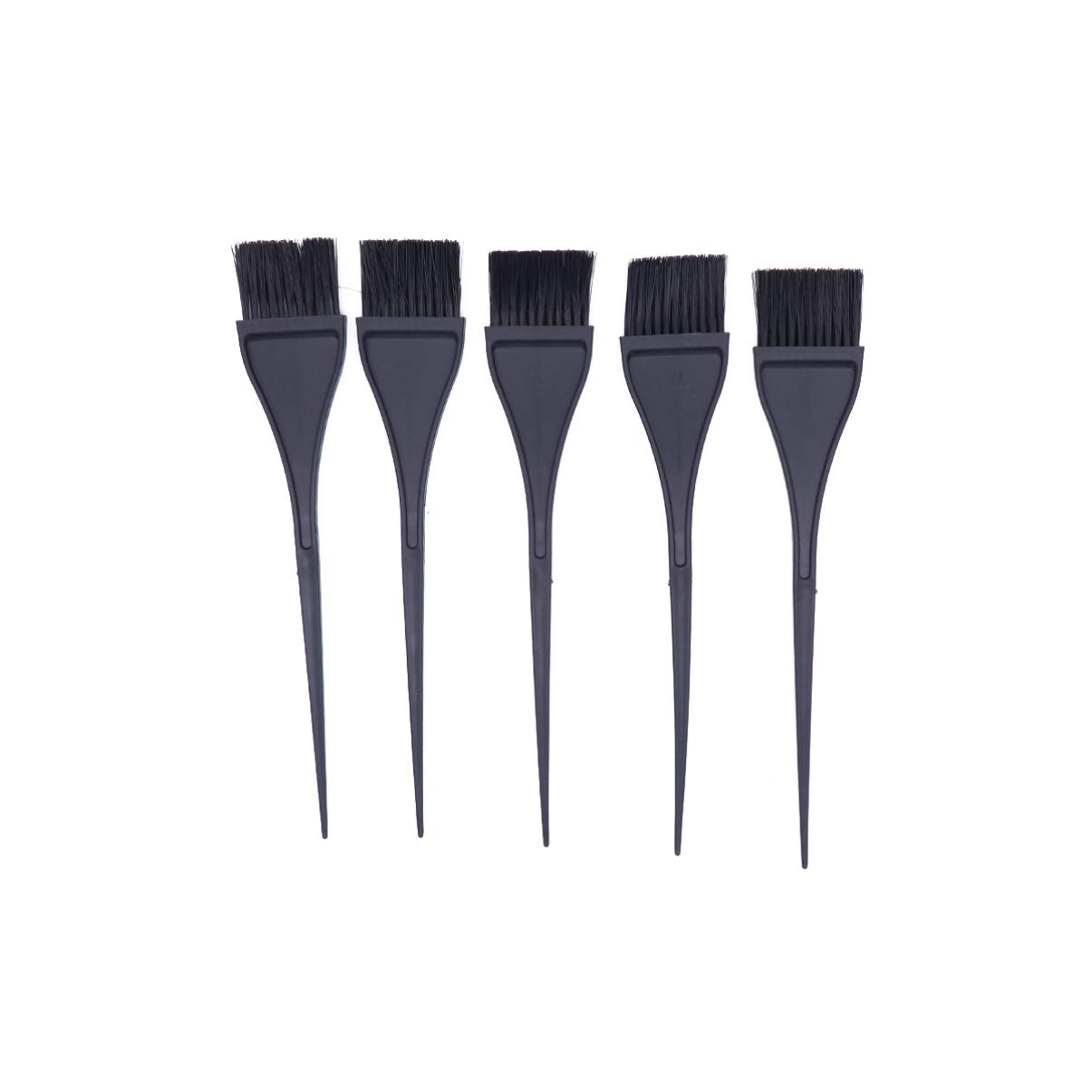 Uonlytech 5-Pack Professional Hair Dye Brush Set - Salon Quality Hair Color Applicator Brushes for At-Home & Professional Hair Coloring, Highlights, Root Touch-Ups & Hair Tinting (Black)