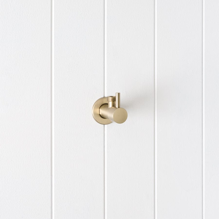 1/4 Turn Angle Valve in Warm Brushed Nickel - Perfect for Bathroom, Kitchen & Plumbing Fixtures Installation