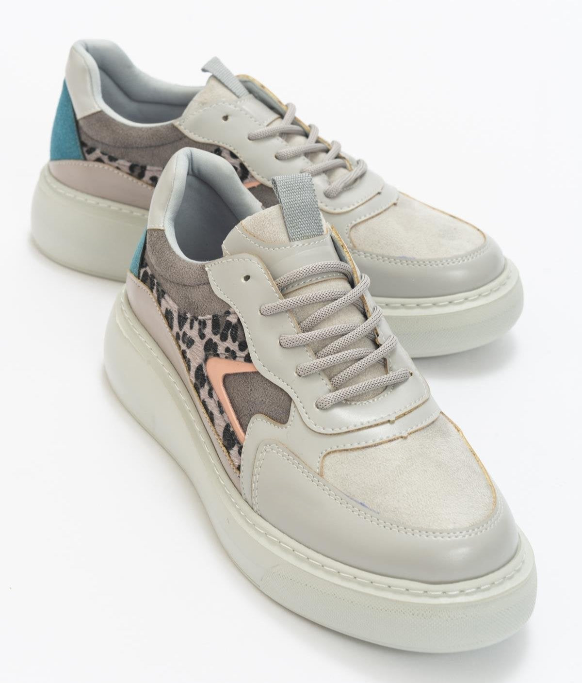 Ida Grey Platform Sneakers for Women - Trendy Chunky White Sneakers with Arch Support | Perfect for Casual Wear, Street Style & Everyday Comfort