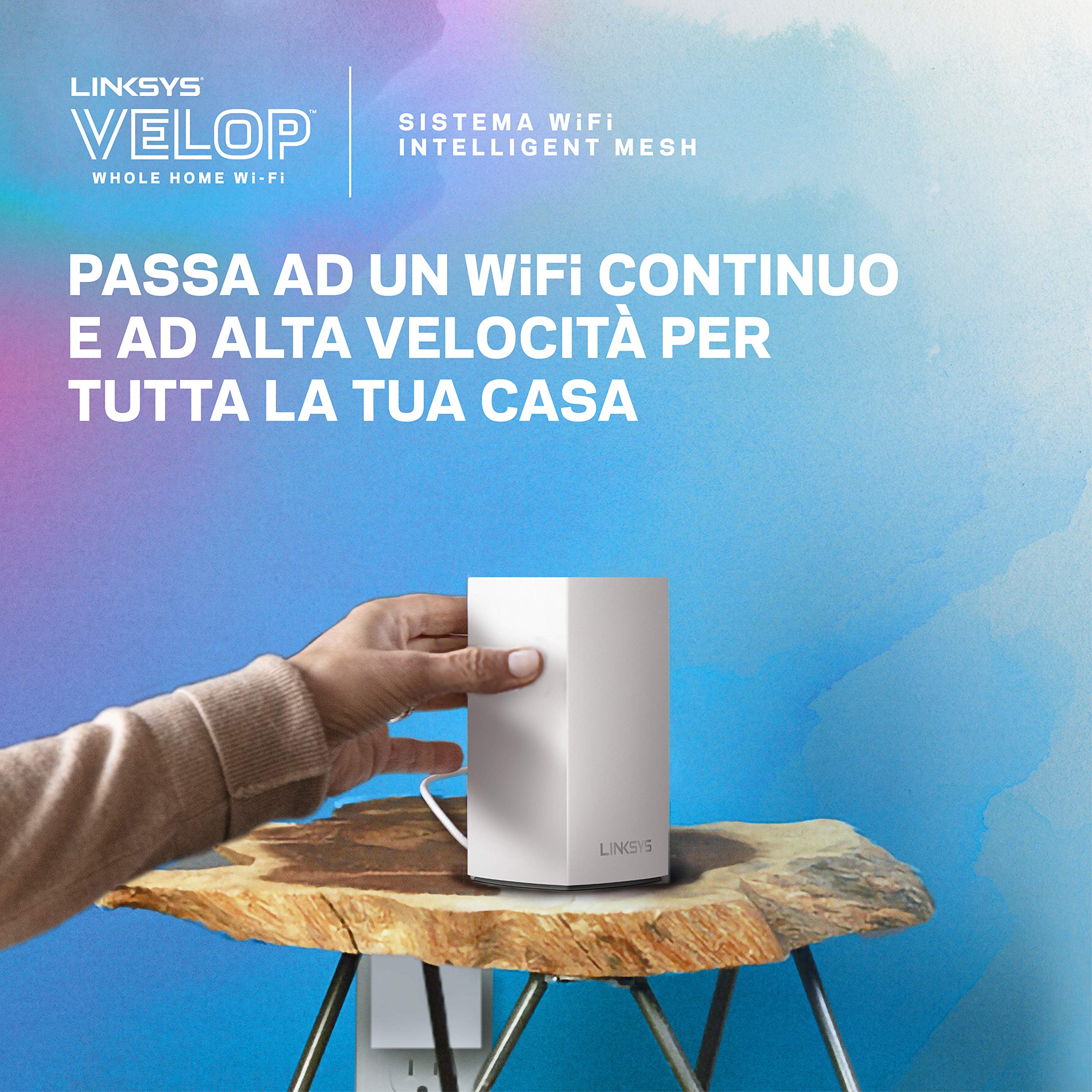 Linksys Velop Whole Home Mesh WiFi System - Tri-Band, White | Seamless Coverage for Large Homes & Smart Devices