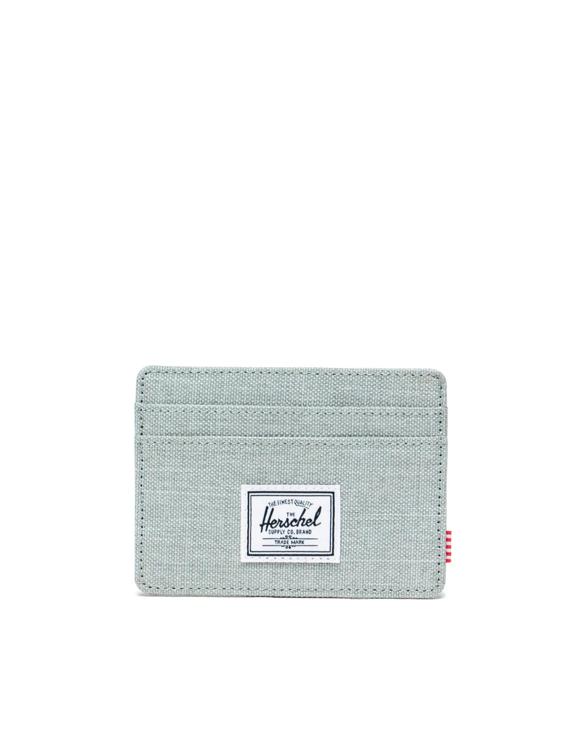 Premium Charlie Cardholder Wallet in Iceberg Green Crosshatch Leather - Slim RFID Blocking Minimalist Wallet for Men & Women - Perfect for Travel, Business & Everyday Use