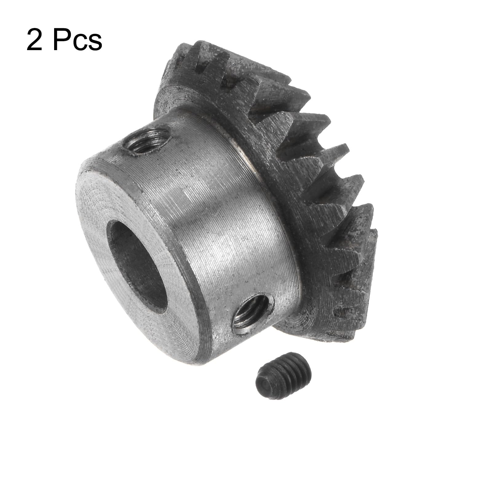 HARFINGTON 2-Pack 1M 20T Bevel Gears - 10mm Shaft Hole, 1:1 Ratio, 90 Degree Angle, 45# Steel Construction - Perfect for Mechanical Hardware, Robotics, and DIY Steering Systems