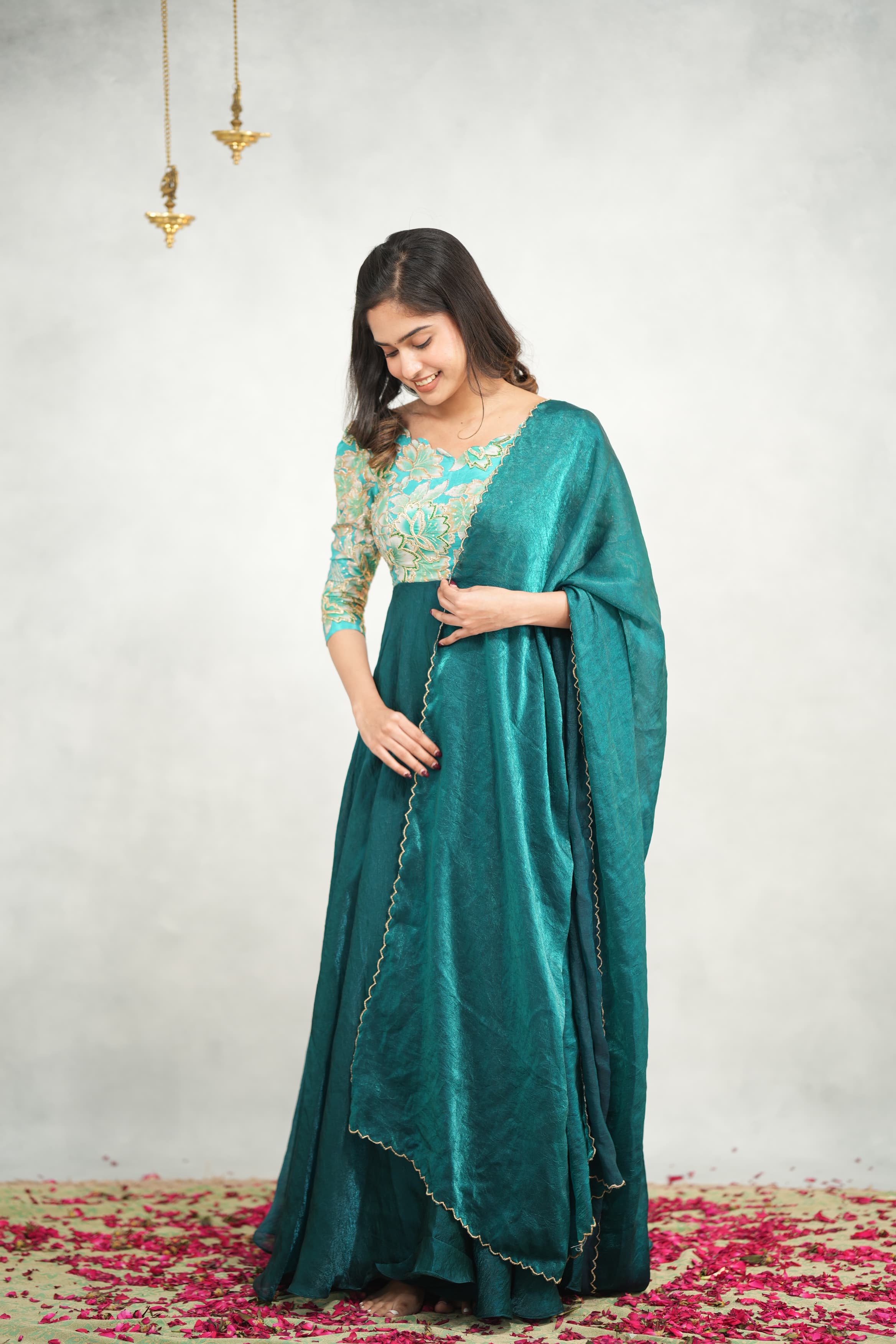 DD734 Renu Premium Designer Anarkali Dress - Elegant Indian Ethnic Wear for Women | Perfect for Weddings, Parties & Festive Occasions