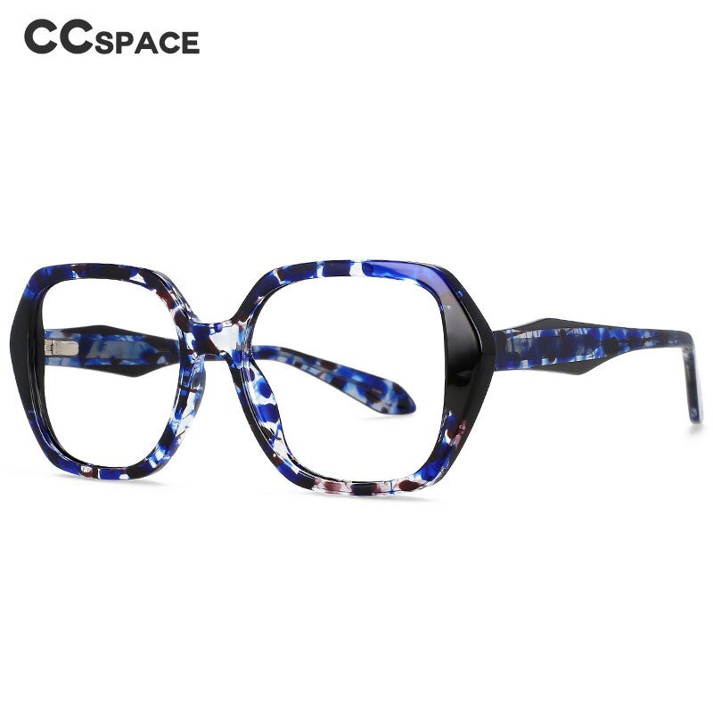 CCspace Women's Full Rim Square Big TR90 Titanium Eyeglasses - Lightweight Durable Frames for Work, Reading & Fashion (Model 54474)