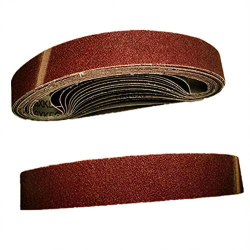 10-Pack 30x533mm Aluminum Oxide Sanding Belts (40-1000 Grit) - Durable Grinder Belt Accessories for Woodworking, Metal Polishing & DIY Projects