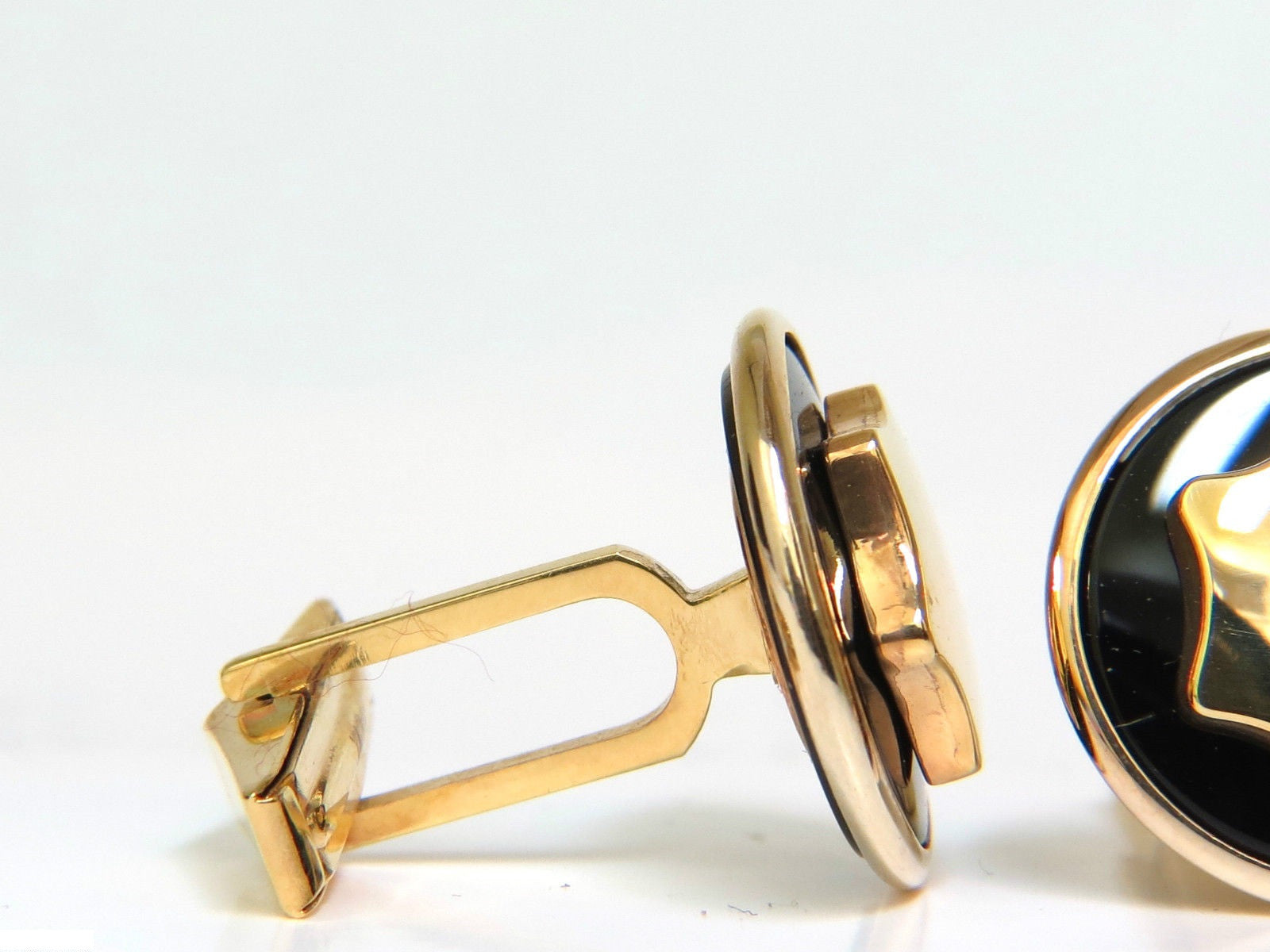 14KT Gold 3D Cufflinks for Men & Women - 17.7mm Luxury Cuff Links with A+ Detail (8.7 Grams) - Perfect for Weddings, Business Meetings & Formal Events