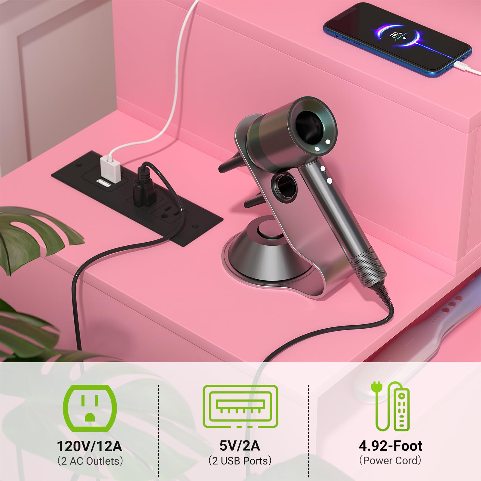 Pink Vanity Desk with Power Outlet & Storage - Small Makeup Desk with Drawers, Cabinets & Shelves for Bedroom Organization | Perfect for Cosmetics, Jewelry & Beauty Essentials