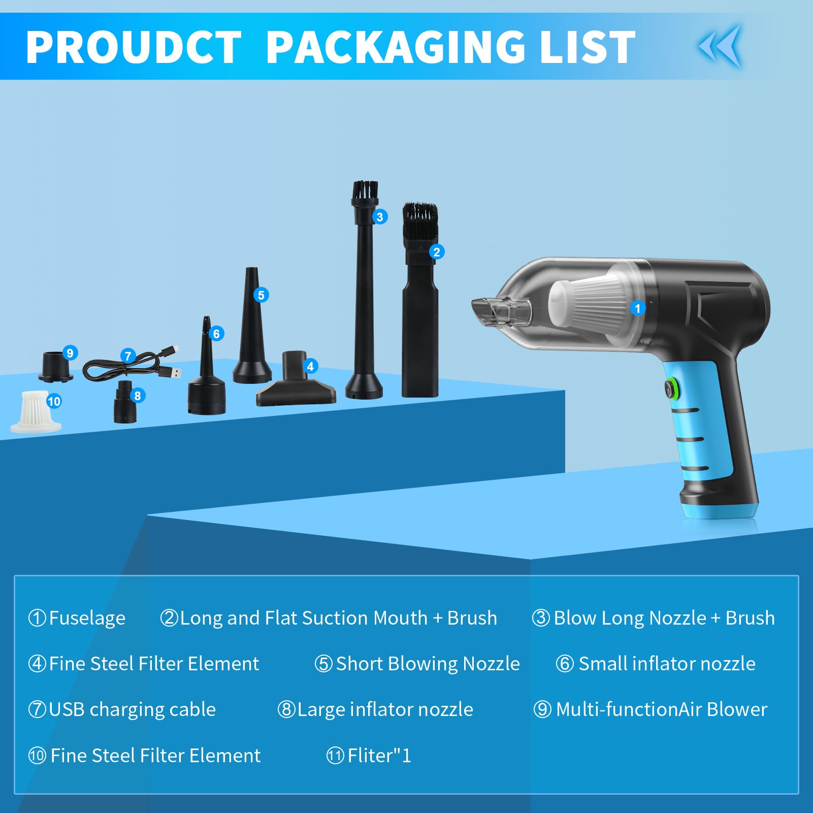 Cordless Car Vacuum 16000PA, 120W Handheld for Car & Home Cleaning