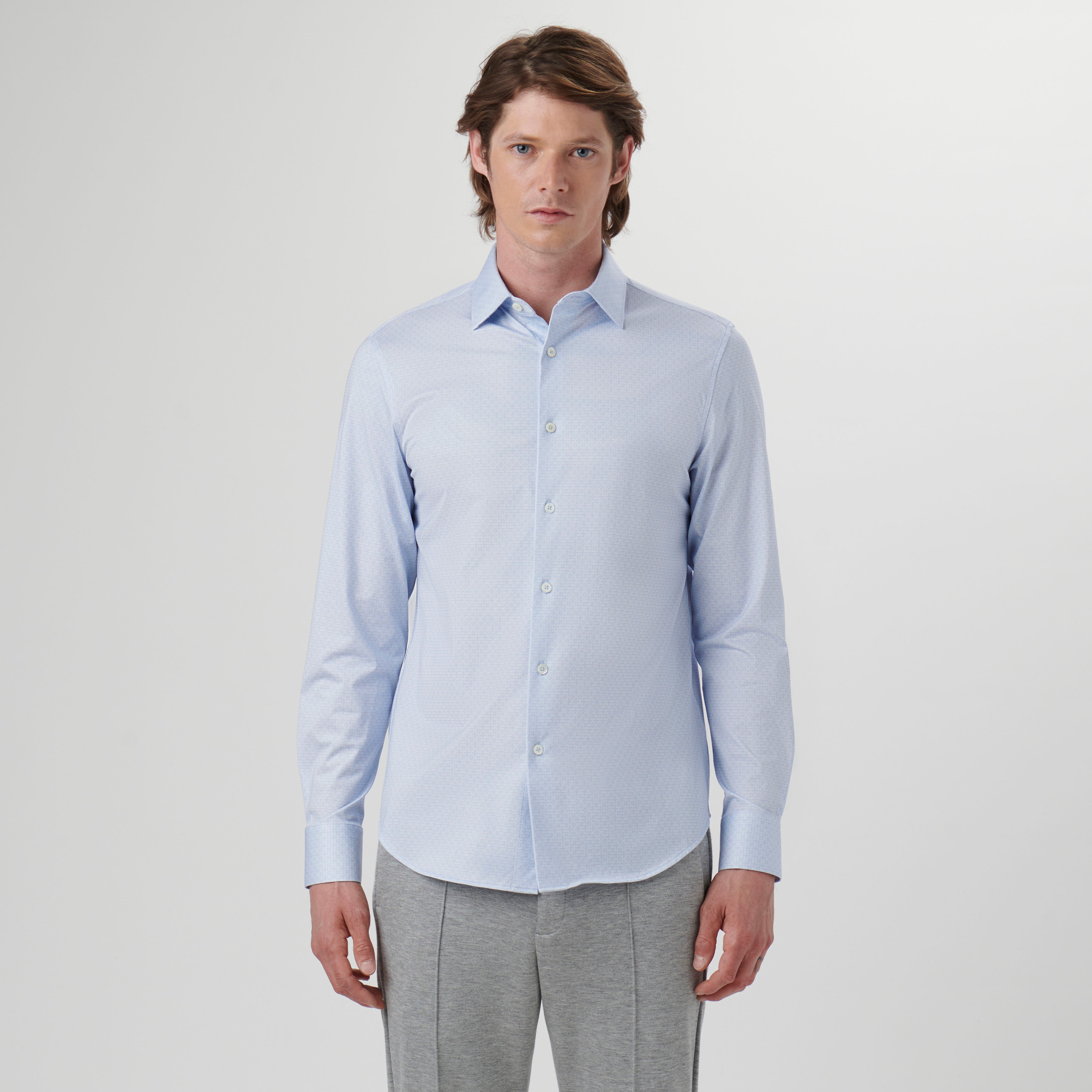James Geometric Jacquard Print Cotton Shirt for Men - Stylish Casual Button Down Shirt for Office, Party & Date Night Outfits