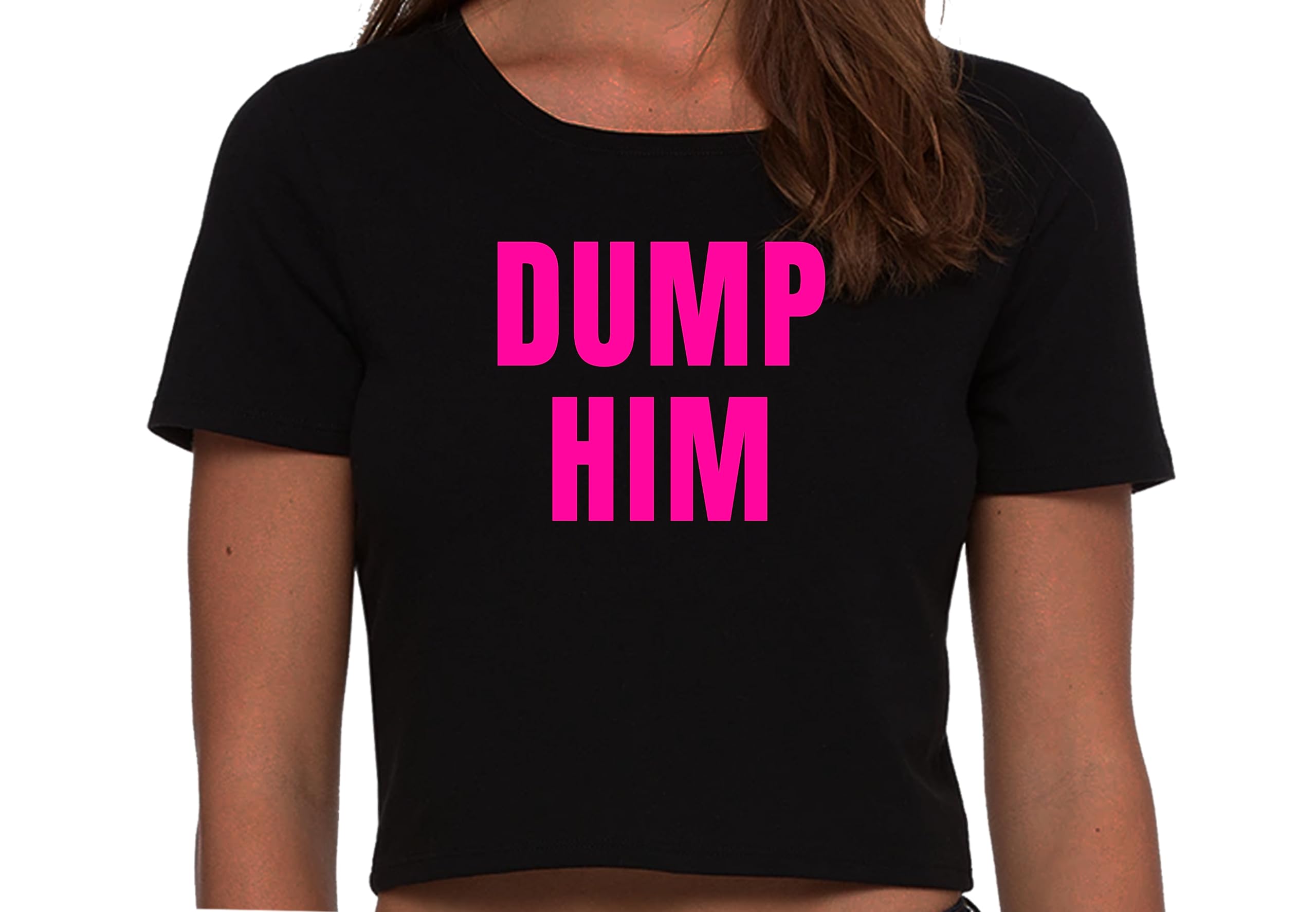 Y2K Aesthetic Black Crop Top for Women - Retro Bimbo E-Girl Fashion Tee - Perfect for Breakup Outfits, Clubbing & 90s Theme Parties