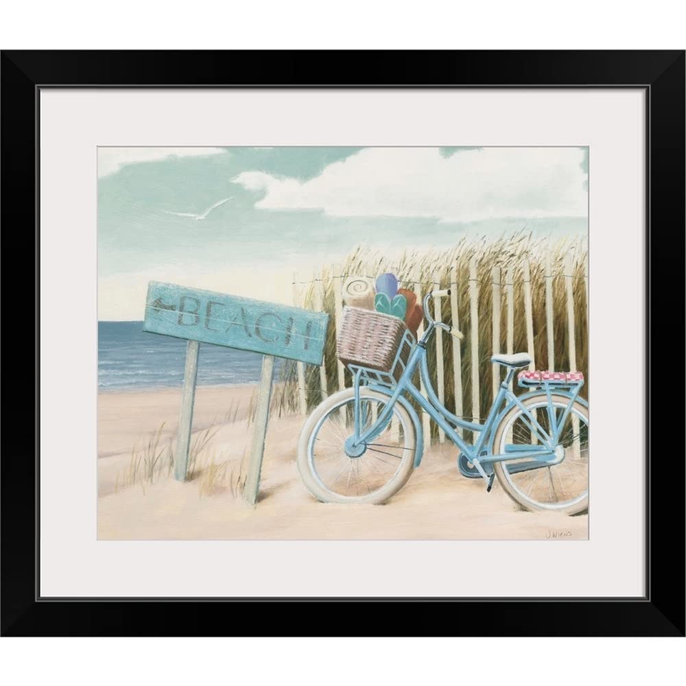 GREATBIGCANVAS Beach Cruiser II Bicycle Art Print - Black Framed Wall Decor for Living Room, Bedroom & Office - Cycling Themed Home Artwork