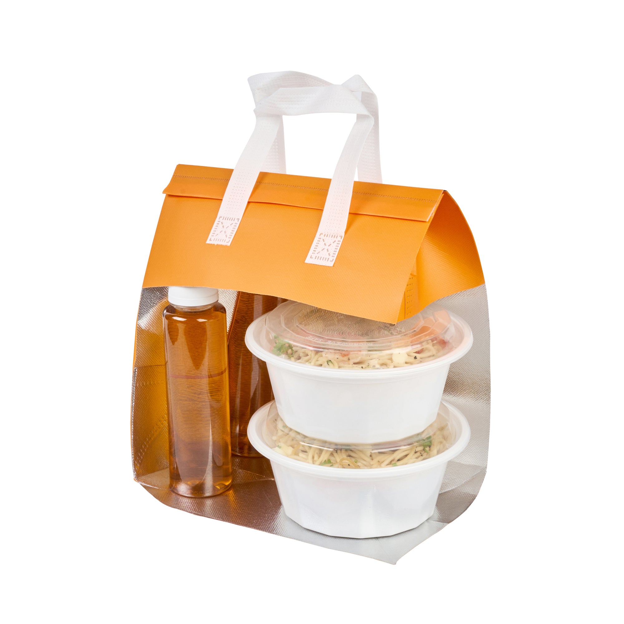 Insulated Orange Take Out Bags - Tamper Evident Food Delivery Bags (10.25