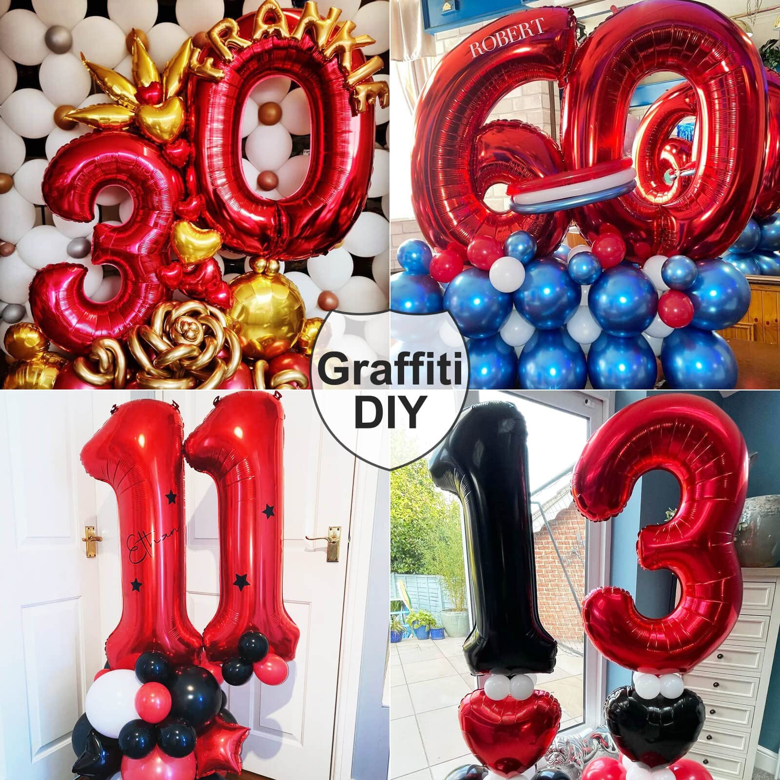 40 Inch Large Red Number 6 Mylar Foil Helium Balloon - Extra Big Jumbo Digit for Birthday Party, Graduation, Wedding Anniversary, Baby Shower Decorations - Perfect for Photo Shoots & Celebration Backdrops
