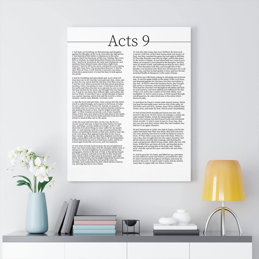 Bible Art Canvas - The Conversion of Saul Acts 9 Christian Wall Art | Ready to Hang Unframed Scripture Verse Gift for Home & Church Decor