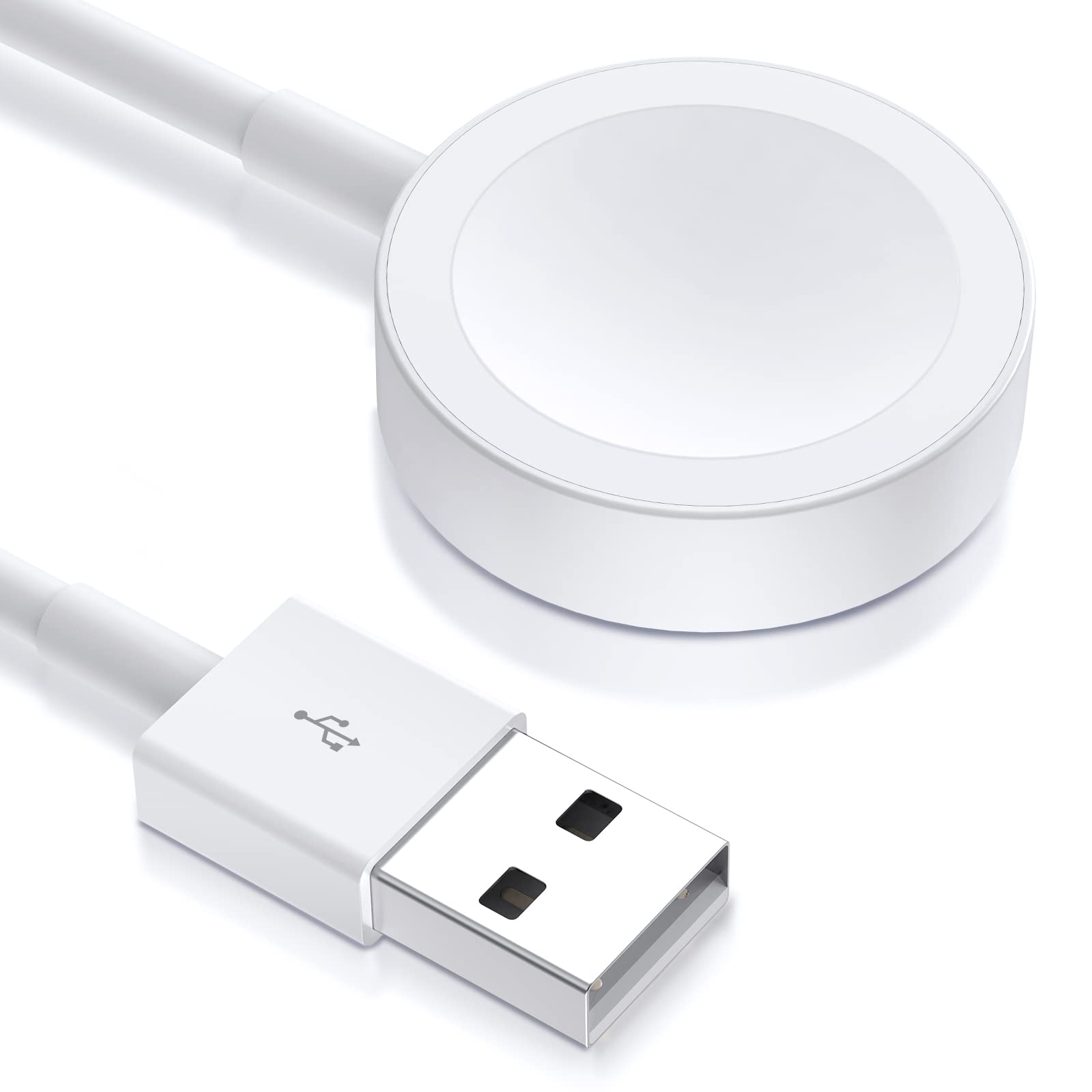 Magnetic Apple Watch Charger - Compatible with iWatch Series 8/7/6/SE/5/4/3/2, Portable Wireless Charging Cable with 5ft USB Cord for Home, Office & Travel