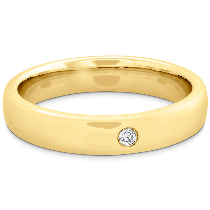 Hearts On Fire Coupled Single Diamond Round Burnish Band Ring - Elegant Wedding Band for Women & Men, Perfect for Engagement, Anniversary & Special Occasions