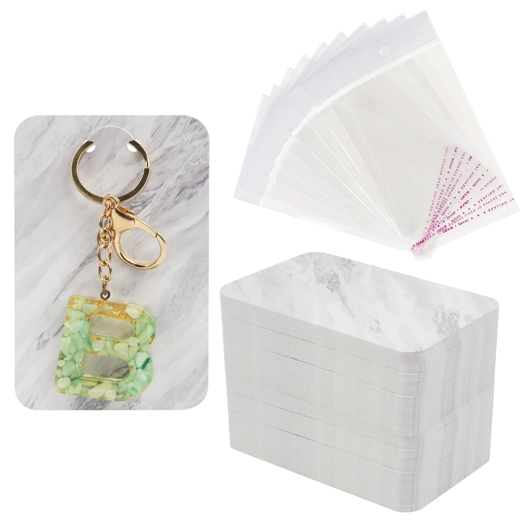 100 Pcs Keychain Display Cards with Self-Sealing Bags - 3