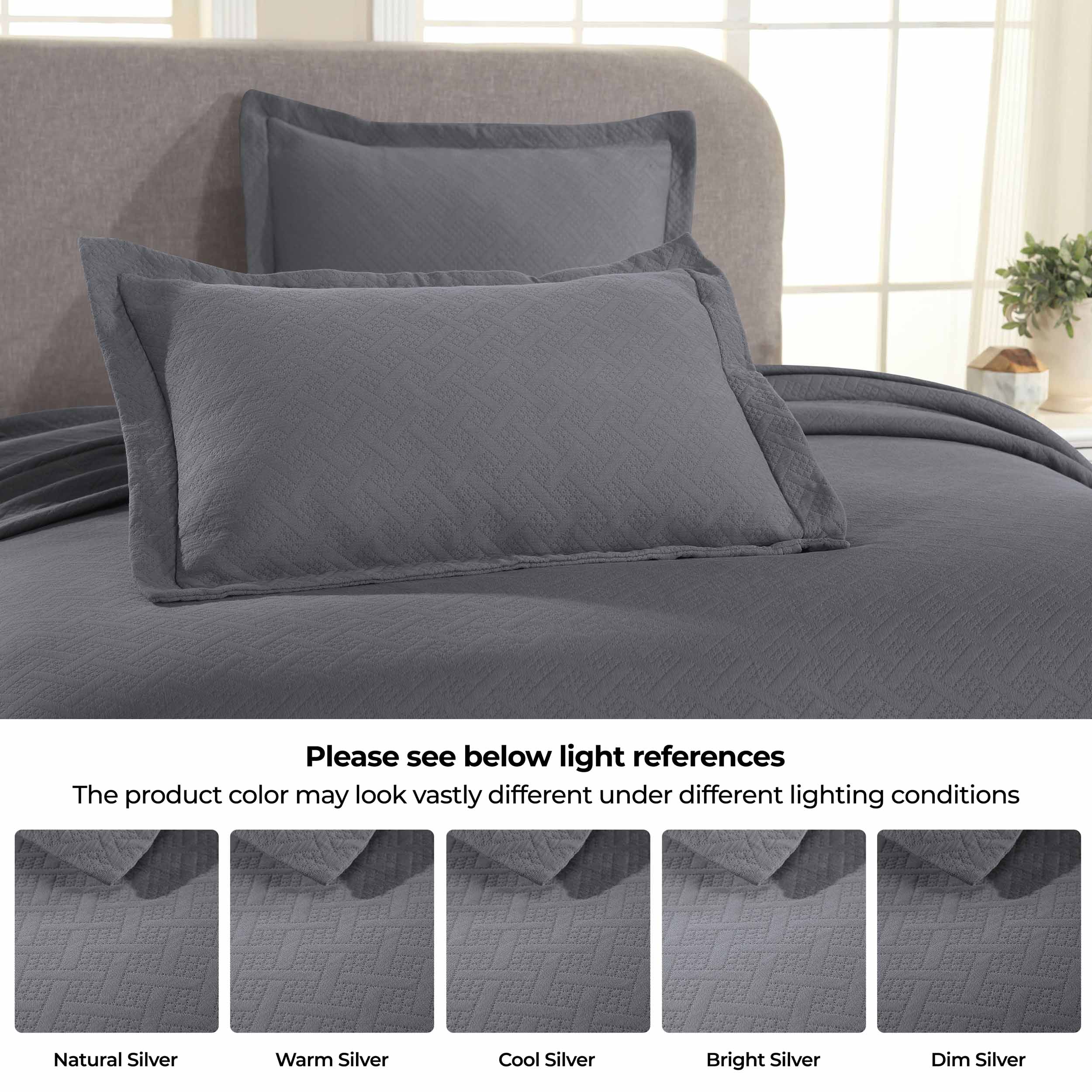 Basket Weave Matelasse Cotton Bedspread Set - Queen Size 3-Piece Luxury Bedding for Master Bedroom - Perfect for Home Decor, Guest Room & Hotel Style Comfort