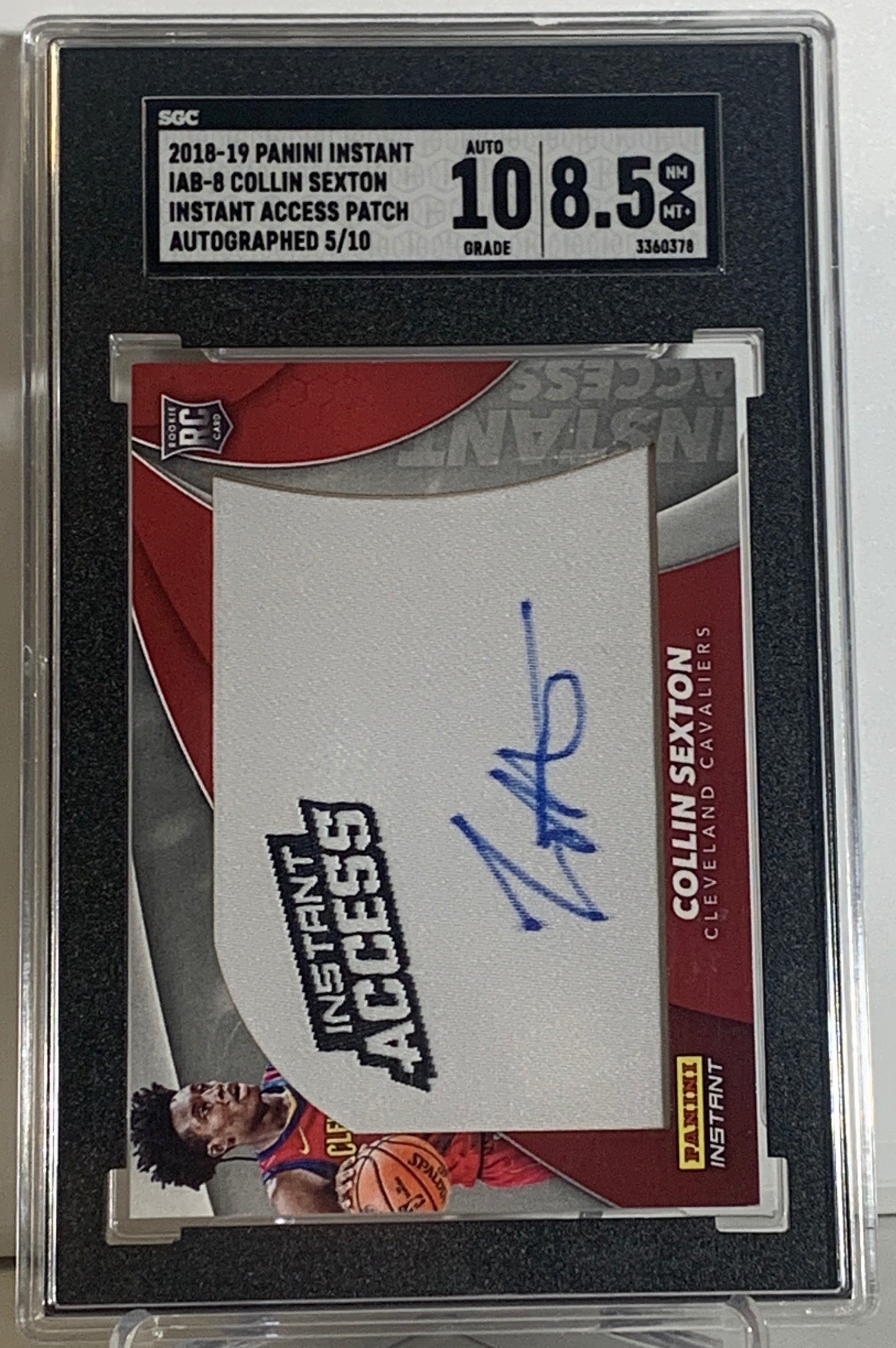 2018-19 Collin Sexton AUTO PATCH 5/10 SGC MINT 10/8.5 NM MT+ #3360378 - Rare Basketball Trading Card for Collectors & Fans - Perfect for Sports Memorabilia Displays & Investment