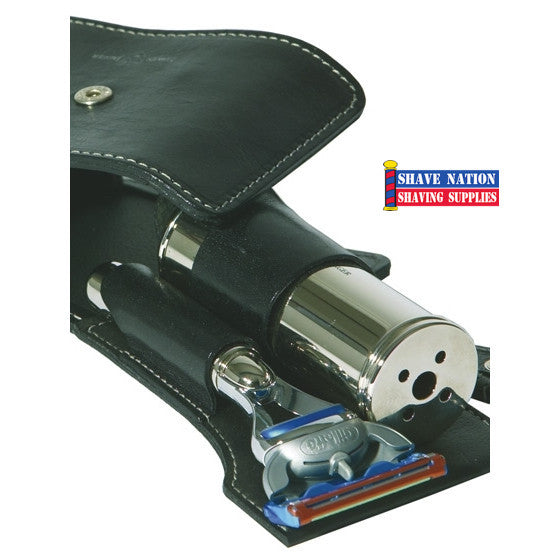 Edwin Jagger Fusion Razor Travel Set - Premium Stainless Steel Safety Razor with Travel Case for Men - Perfect for Business Trips, Vacations & Grooming On The Go