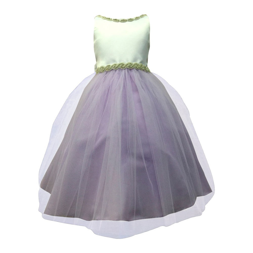 Lilac Rhinestone Bridesmaid Dress for Girls Size 8-16 | Sparkly Formal Gown for Weddings, Prom & Special Occasions