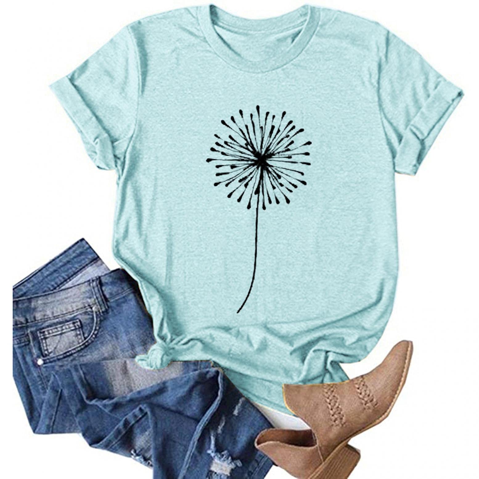 FABIURT Women's Casual Short Sleeve Printed T-Shirt - Loose Fit Funny Graphic Tee for Everyday Wear | Perfect for Outings, Parties & Relaxing at Home
