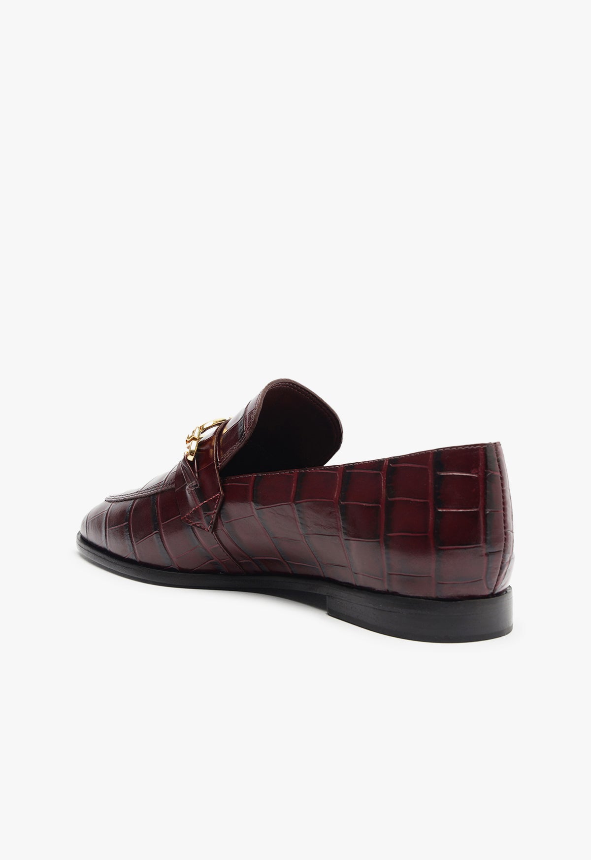 Morgan Crocodile Embossed Leather Flats for Women - Comfortable Low Heel Dress Shoes (Size 5-11) | Perfect for Office, Wedding & Casual Outfits
